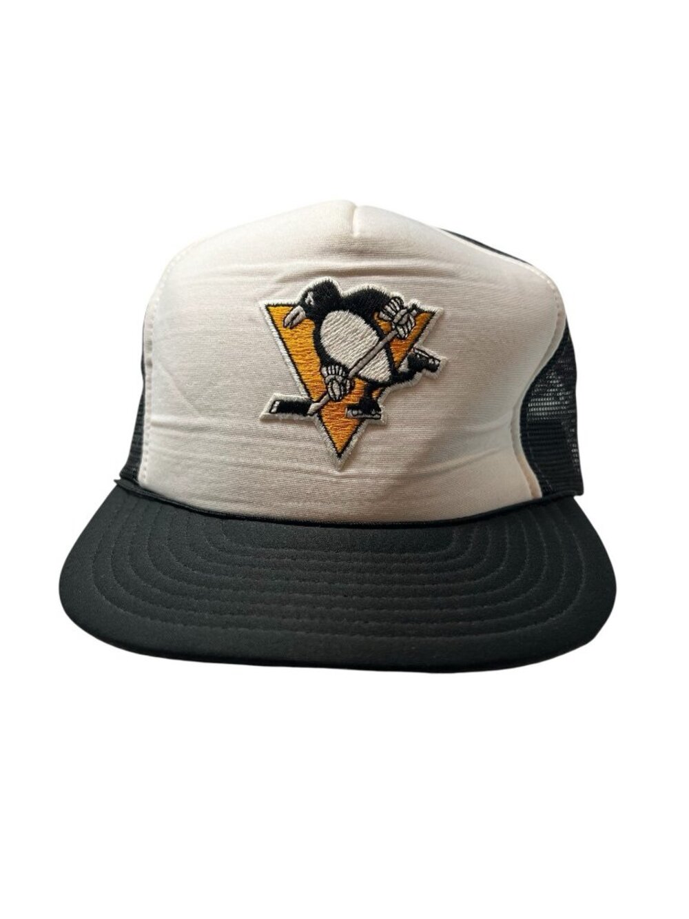 Pittsburgh Penguins Vintage Snapback Trucker Mesh Hat Cap Retro 80's Dad Rare